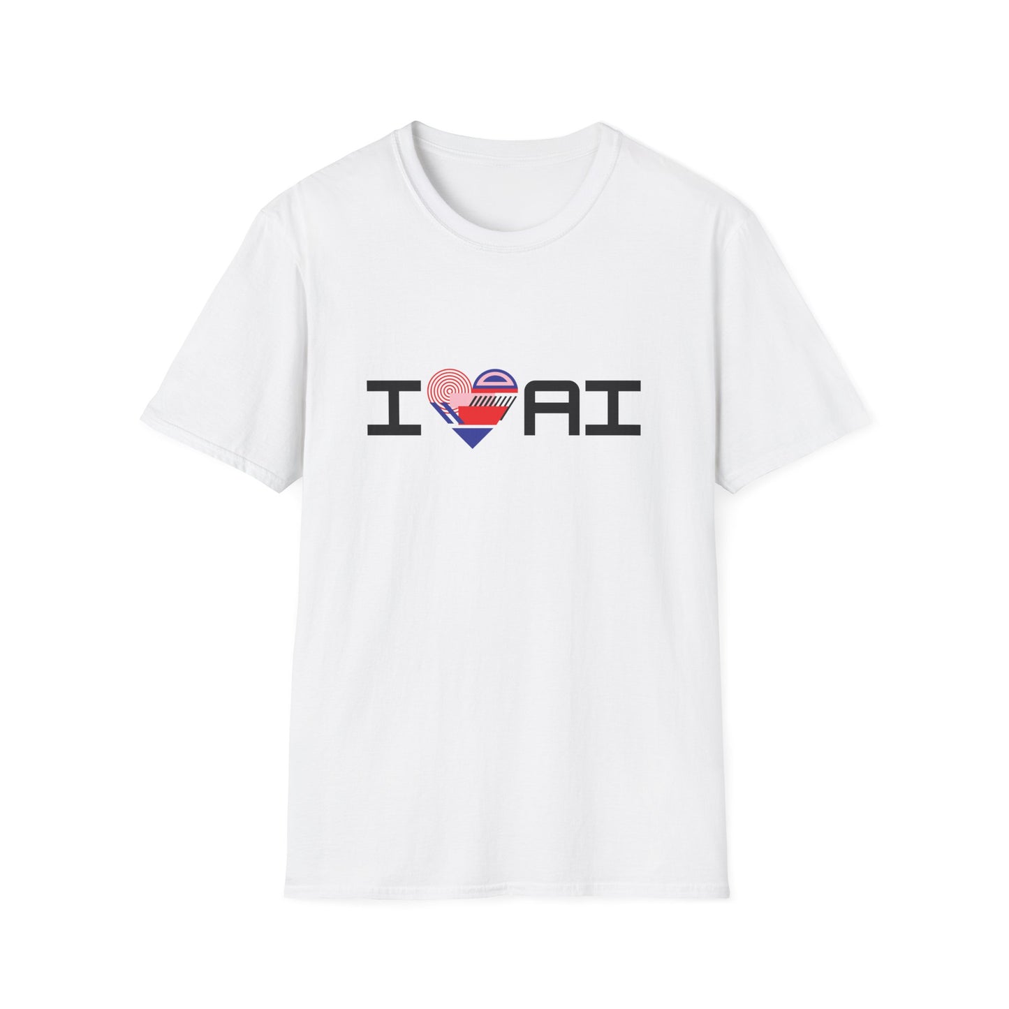 I ❤️ AI – Geometric Tech Art Unisex Tee