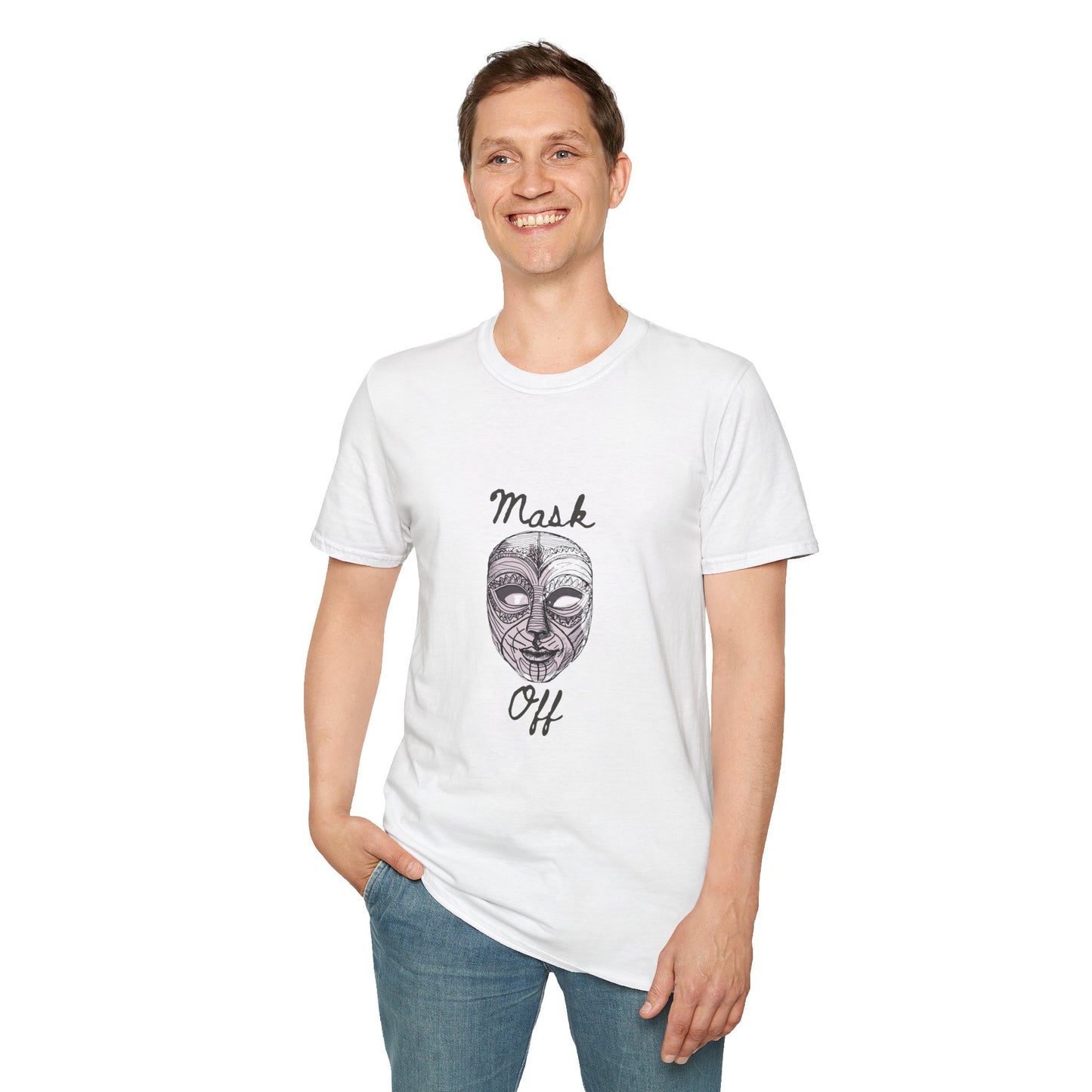 Mask Off – Hand-Drawn Neurodivergent Unmasking Unisex Tee