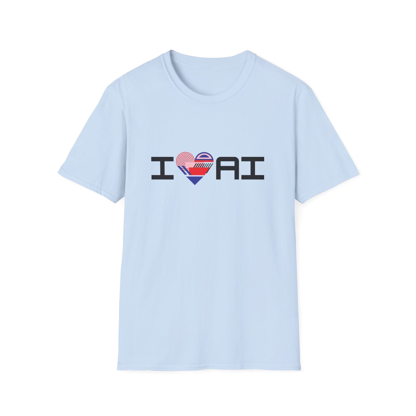 I ❤️ AI – Geometric Tech Art Unisex Tee